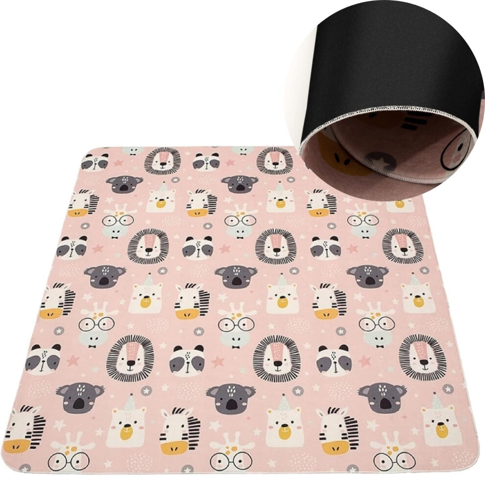 Nursery Rug, Non Toxic Play Mats For Kids 150 X 150Cm Non-Slip Foldable Crawling Mats For The Floor, Playmat For Children's Rooms Hamur Home