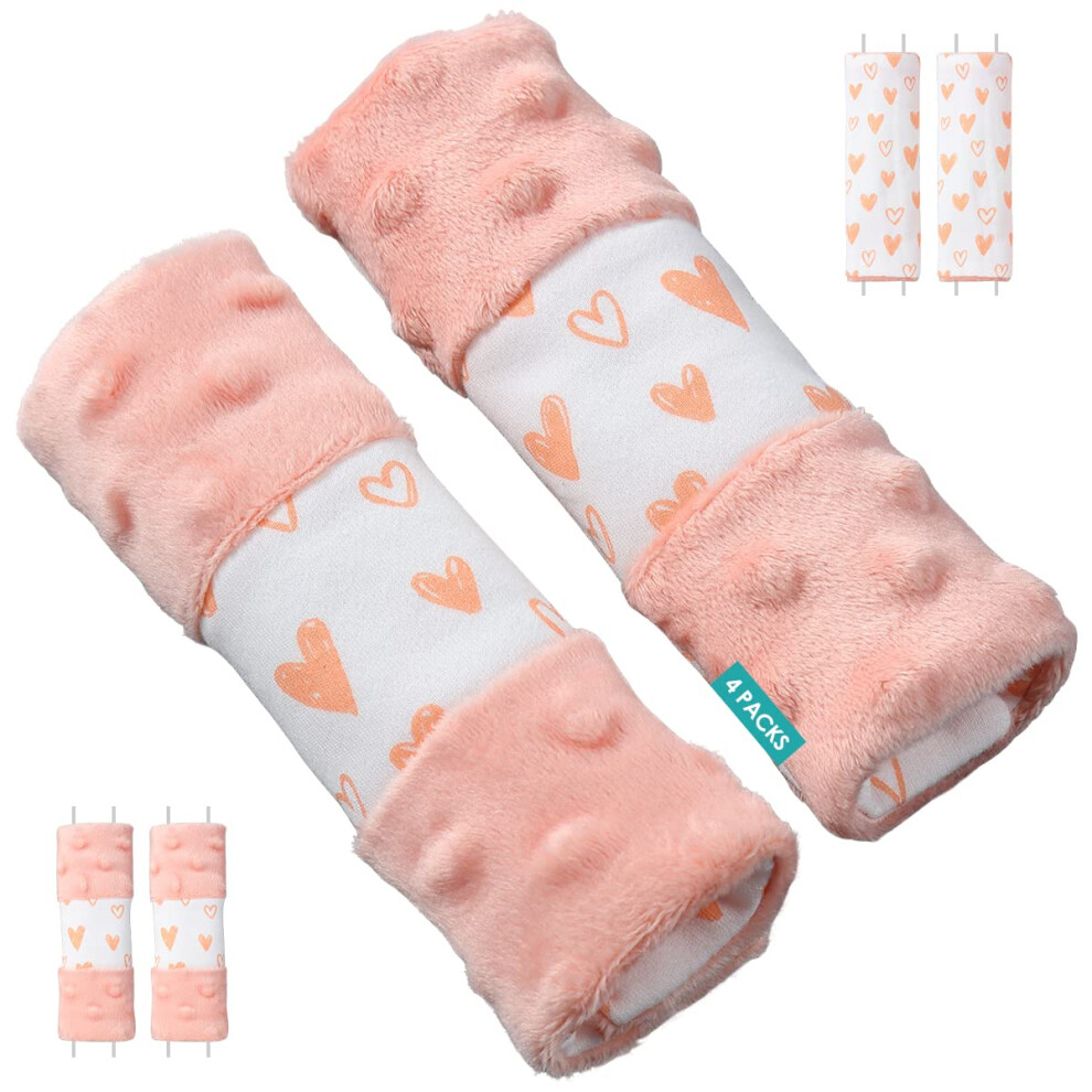 1 One Enjoy 4 Packs Harness Pads Baby Car Seat Strap Covers, Universal Baby Belts Pads Shoulder Covers For Newborns Car Seats, Pushchair