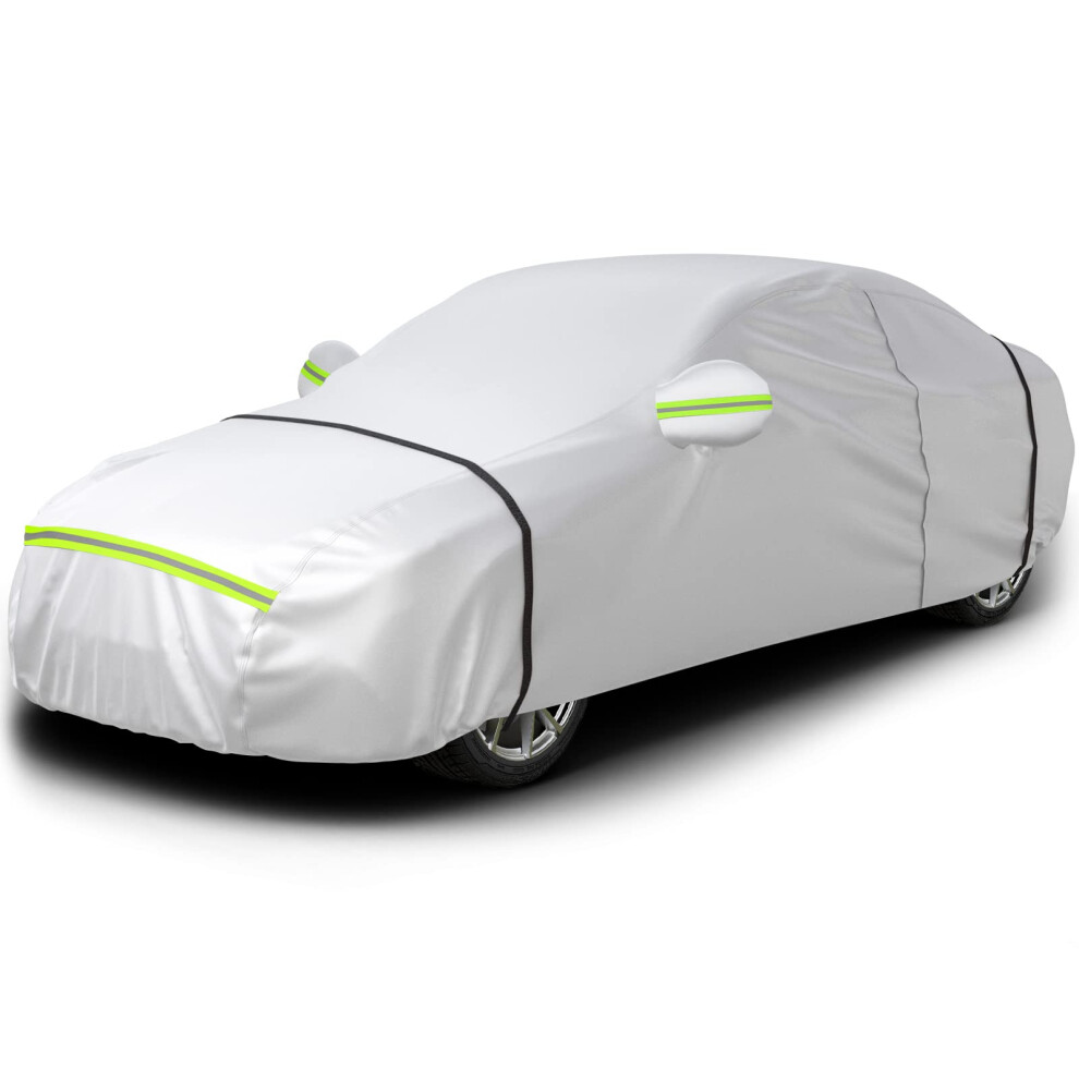 Favoto Car Cover Waterproof Outdoor Anti-Uv Breathable Dustproof Rain Scratch Snow Outdoor 465X170x150cm Silver 5051226475818