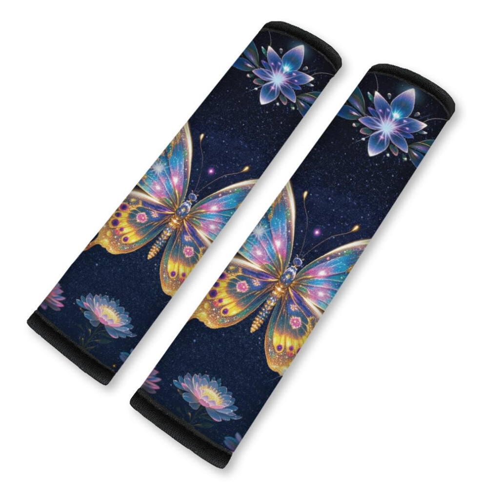 Doodlream 2Pcs Soft Auto Seat Belt Cover Pad Graffiti Skull Halloween Colorful Car Seatbelt Shoulder Cushion For Comfortable Driving 5051226491443
