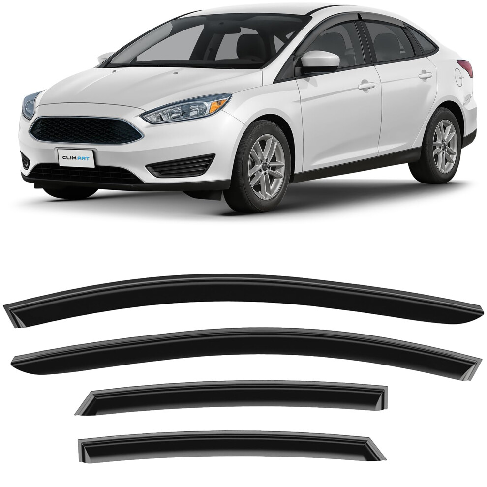 Clim Art Tape-On Wind Deflectors For/Compatible With Ford Focus Iii Sedan 11-18 - Rain Deflector - Car Accessories - Car Wind Deflectors - Sun 5051226487620