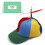 Propeller-Baseballkappe mit farbigem Schirm 1