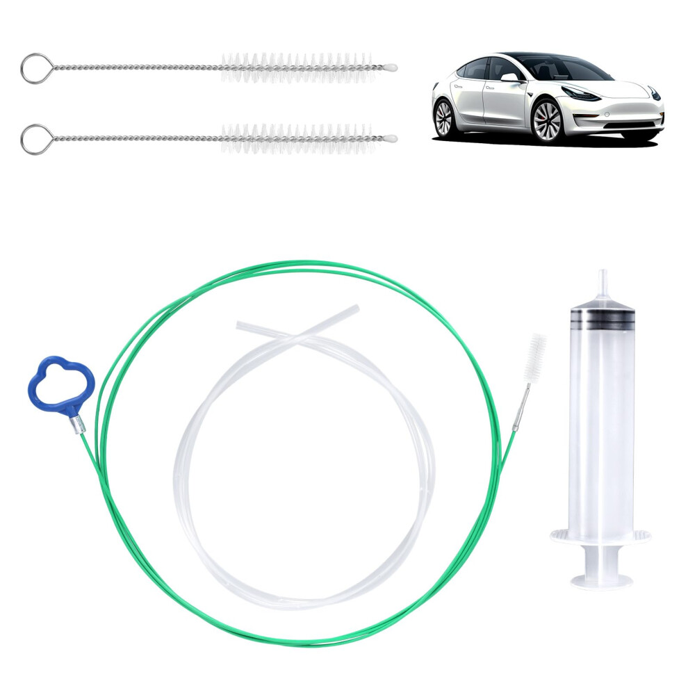 Boxob Auto Sunroof Drain Cleaning Tool Kit, 118In Long Pipe Cleaners Unclogger With Tube Cleaning Brush Syringe Hose Syringe Flexible Soft Drain 5051226514357