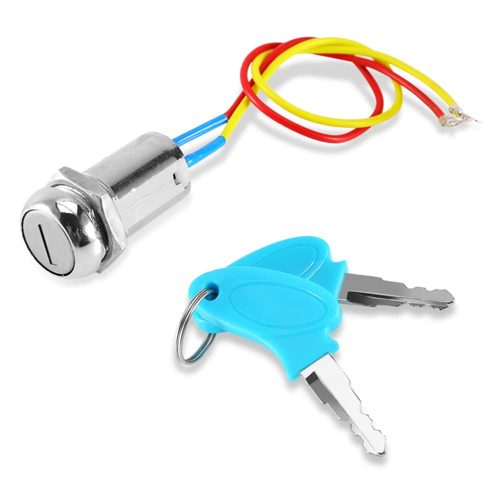 Ignition Switch, Universal Key Ignition Switch 2 Wire, Waterproof For Atv Scooter Motorbike Dirt Bike, Ignition Starter Lock With Keys, Black 5051226495953