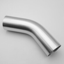 AC Performance 3.5" (89mm) OD 45 Degree Aluminum Elbow Intercooler Pipe Air Intake Tube, 1.28D Radius, Brushed Finish