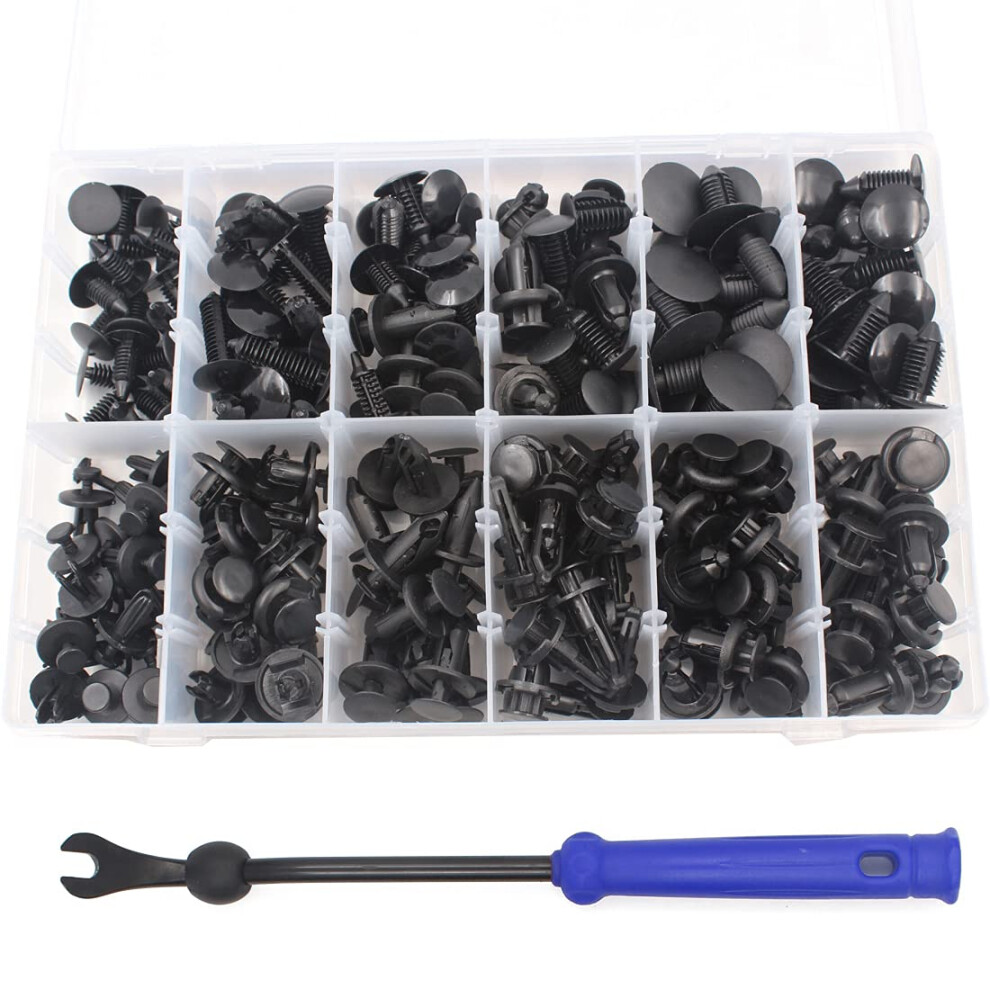 Car Retainer Clips 240Pcs 12 Sizes Push Retainer Clips Nylon Clips Rivet Car Body Trim Clips Assortment With Screwdriver For Gm Ford Toyota Honda 5051226493461