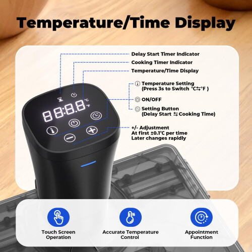 Sous Vide Machine 1000W Sous Vide Cooker Precision Cooker Immersion Circulator Sous Vide Water Baths With Reservation Function 1