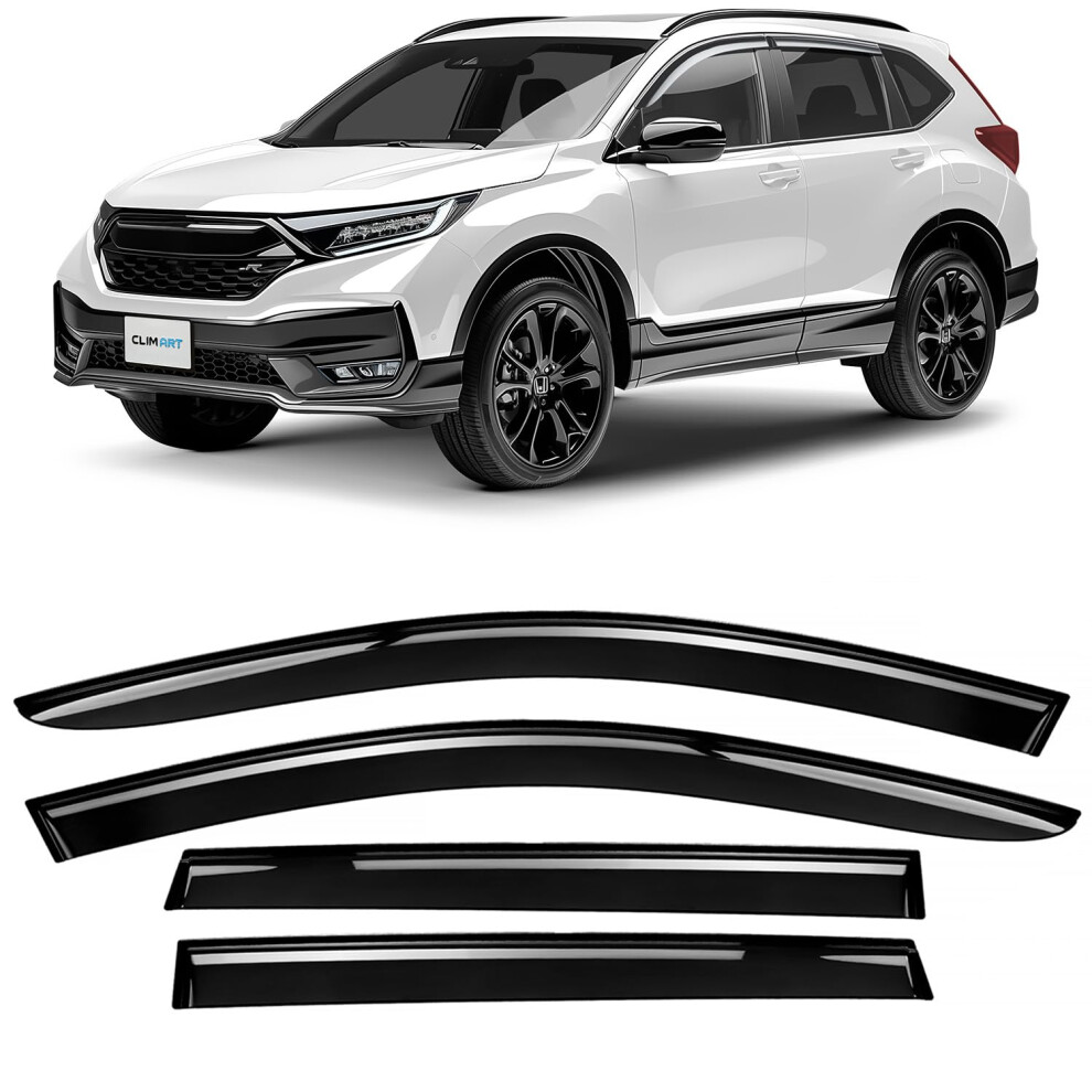 Clim Art Tape-On Wind Deflectors For/Compatible With Honda Cr-V 2018-2023 Mk5 - Rain Deflector - Car Accessories - Car Wind Deflectors - Sun 5051226487446