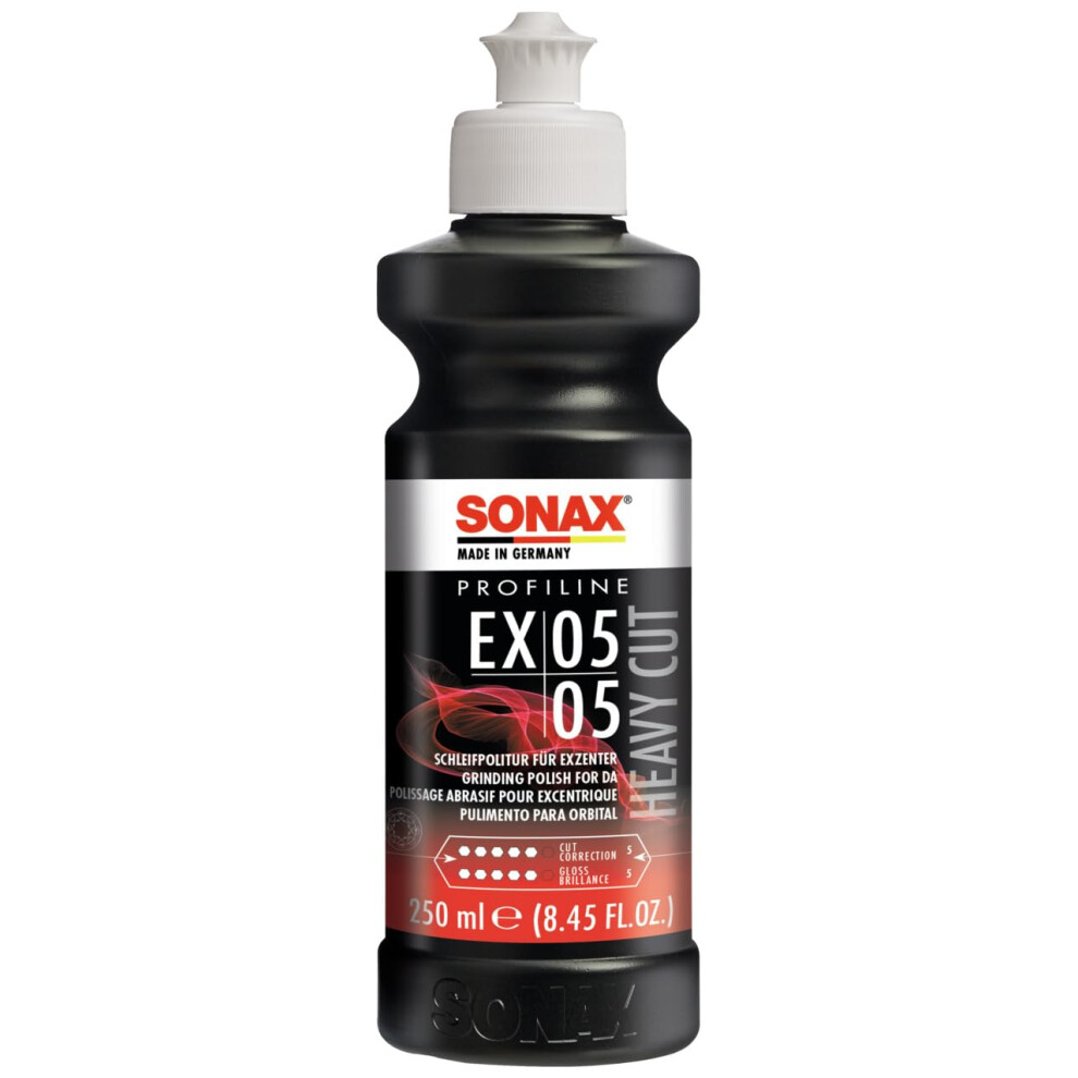 Sonax Profiline Excut 05-05 (250 Ml) - For Sanding Down Scratched Paintwork Or Locally Sanded Paint Layers. High Abrasion Combined With High Degree 5051226510786