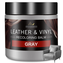 SHABEIBEI Leather Recoloring Balm and Scratch Repair Kit – 200ml Grey Leather Restorer for Couches, Furniture, Car Seats