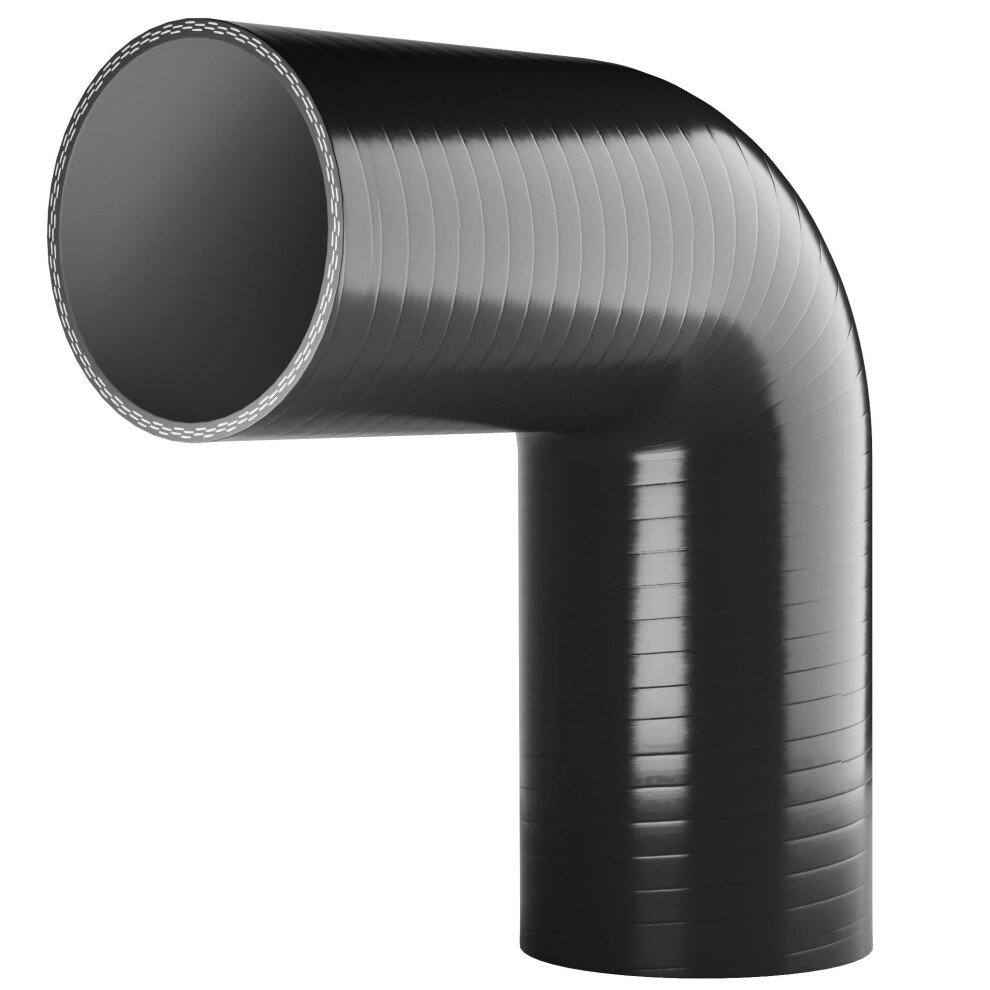 90 Degree Silicone Turbo And Coolant Reinforced Hose Elbow Id: 8Mm - Black 5051226501449