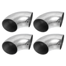 X AUTOHAUX 4pcs OD 2.48 Inch 90 Degree Bend Exhaust Tube Mandrel Bend Elbow