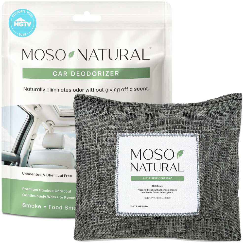 Moso Natural Car Odour Absorber + Air Freshener. A Scent Free Odour Eliminator For Cars 5051226531699