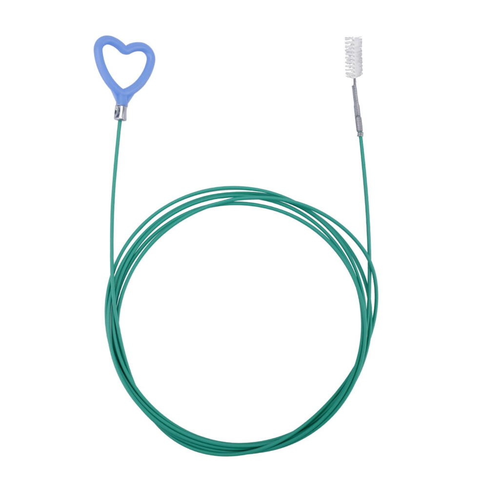Boxob 1Pc Auto Sunroof Drain Cleaning Tool, 118In Flexible Long Pipe Cleaners Heart Handle Design Sun Roof Drain Unclogger Snake Brush Pipe Cleaning Green/Blue 5051226513350
