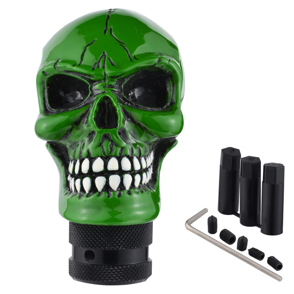 Padaodao Skull Gear Knob Lever Stick Shifter Handle Devil Shift Grip Head Automotive Accessories Fit Most Manual Automatic Truck Suv Cars, Green 5051226500657