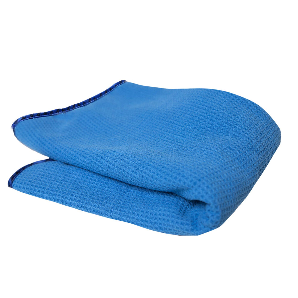Chemical Guys Mic708 Waffle Weave Glass And Windor Microfiber Towel, Great For Cars, Trucks, Suvs, Rvs & More, (24"X16") Blue 5051226525964