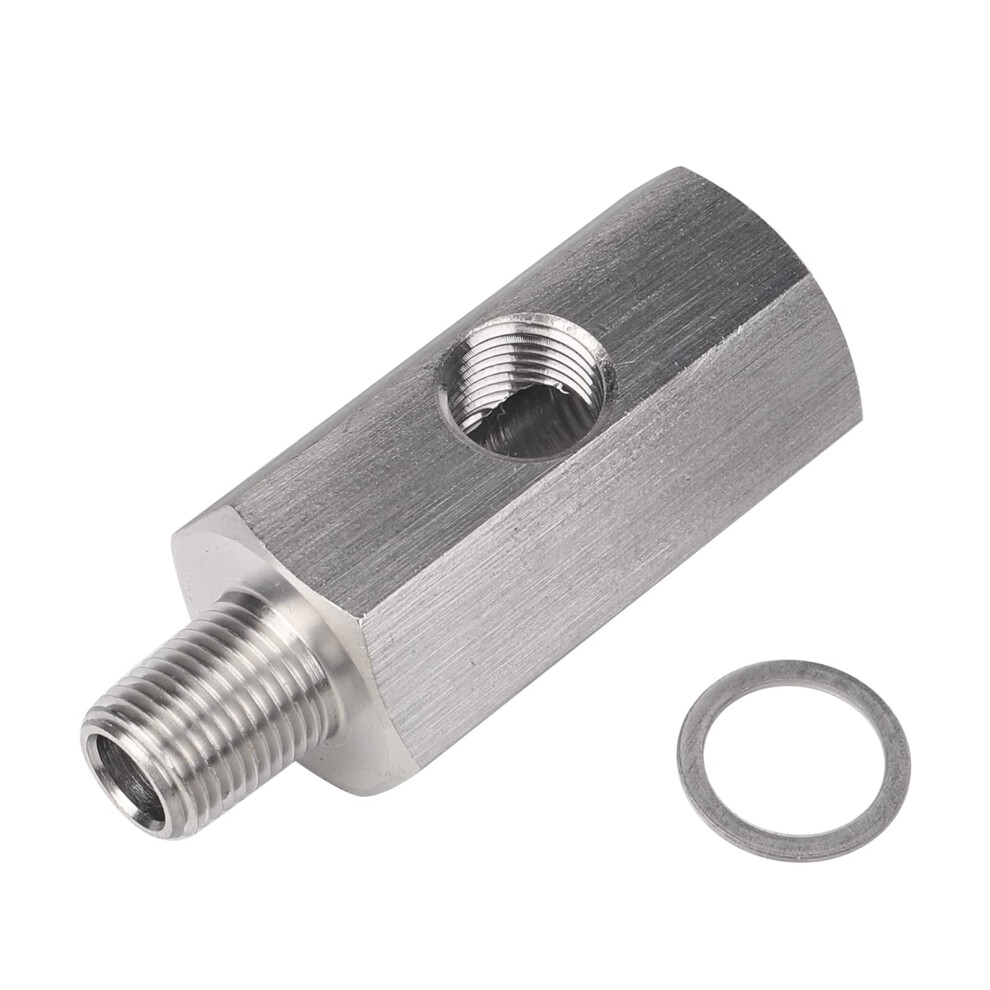 Adapter Tee - 1/8" Bspt Oil Pressure Sensor Tee Gasket To Npt Adapter Turbo Supply Feed Line Gauge 5051226494611