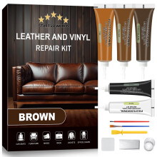 STARTSO WORLD Leather Repair Kit for Furniture, Brown Leather Seat Repair Kit for Car Interior, Car Seats, Sofa, Jacket and Purse