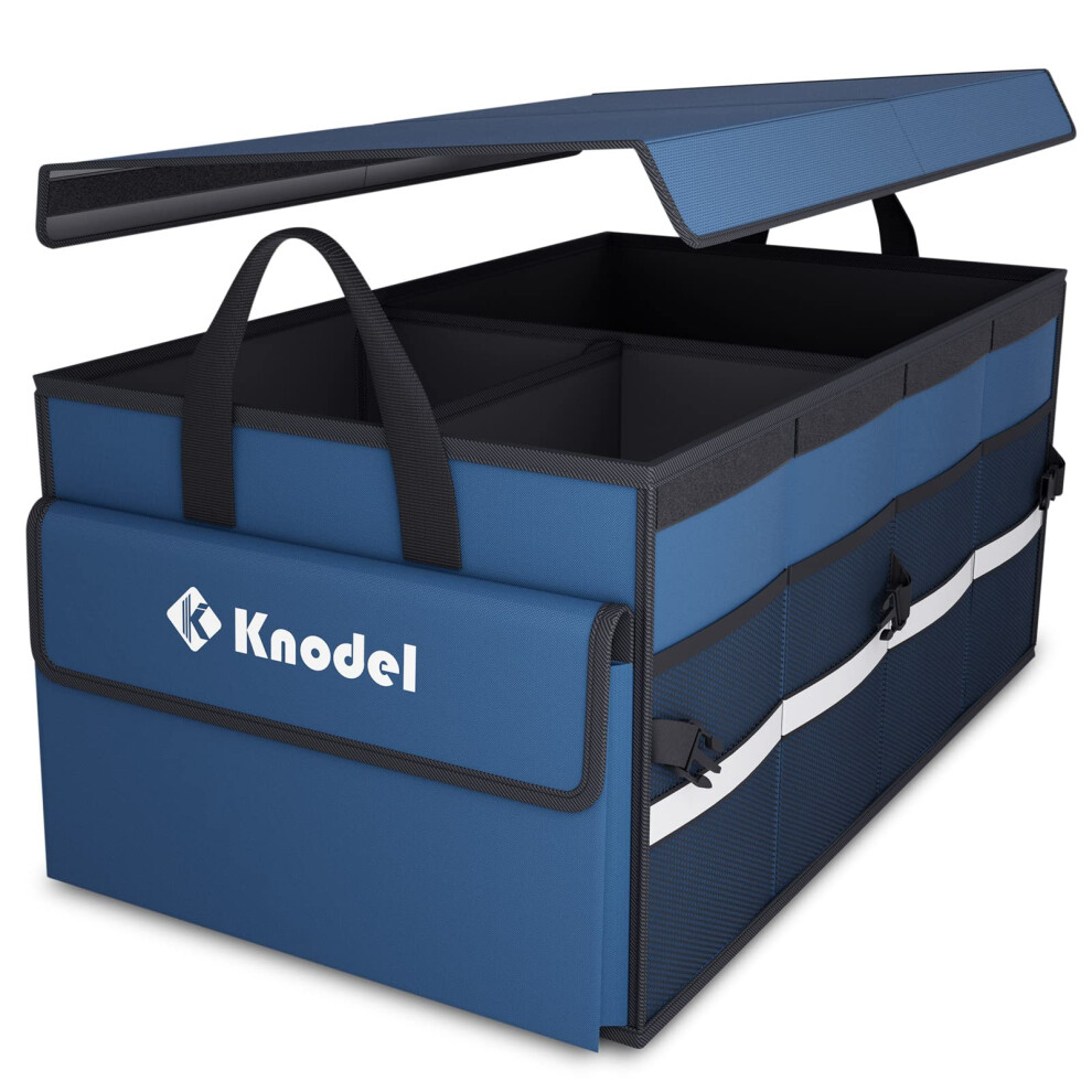 K Knodel Car Boot Organiser With Foldable Cover, Car Storage Box And Bag, Large Boot Tidy, Car Organiser For Vehicle And Suv (Medium, ) Blue 5051226539367