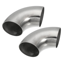 X AUTOHAUX 2pcs OD 2.75 Inch 90 Degree 1.5mm Thickness Car Exhaust Elbow Pipe