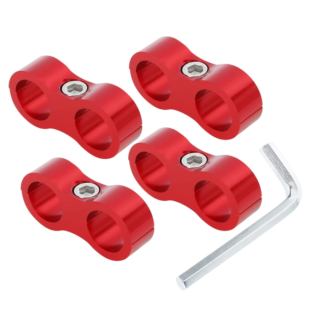 X Autohaux 4Pcs An8 16Mm Hose Separator Clamp Adapter With Wrench For Car Red 5051226499678