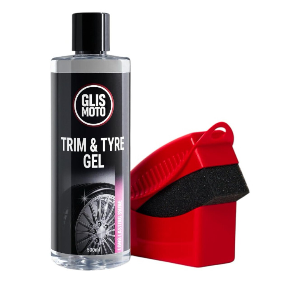 Glismoto Trim And Tyre Gel 500Ml + Applicator, Restores And Protects Faded Rubber And Plastics, Long Lasting Gloss Finish + Uv Protection 5051226515644