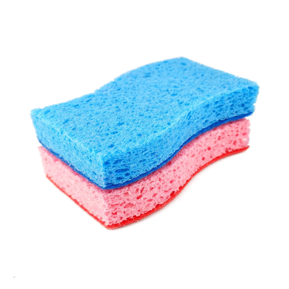 D.rect Cellulose Sponge 2 Pieces - Dual-Sided Dishwashing Sponge For Kitchen, Pot Cleaner, Scratch-Free 5051226528569