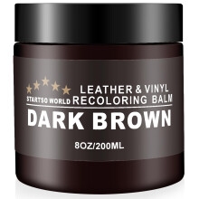 STARTSO WORLD Leather Recolouring Balm 200ml | Dark Brown Leather Repair Kit for Furniture, Leather Color Restorer for Couches | Leather Dye | Repair