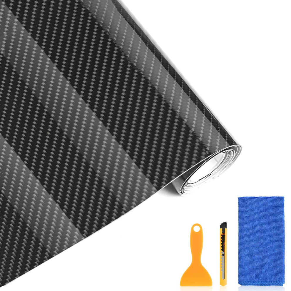 Diuli 6D Carbon Fibre Vinyl Wrap Roll, 30Cm X 3M Automotive Vinyl Wrap For Cars, Motorcycles, Laptops, Phones 5051226521430