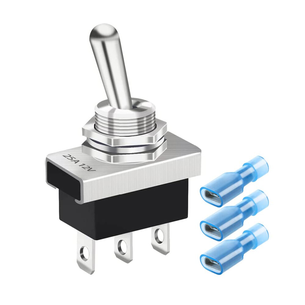 Gebildet Metal On/Off/On Toggle Switch 25A 12Vdc/15A 24Vdc/10A 250Vac/ 15A 125Vac Spdt 3Pin 3 Position Rocker Switch For Auto Car Kn3d-103 5051226506239