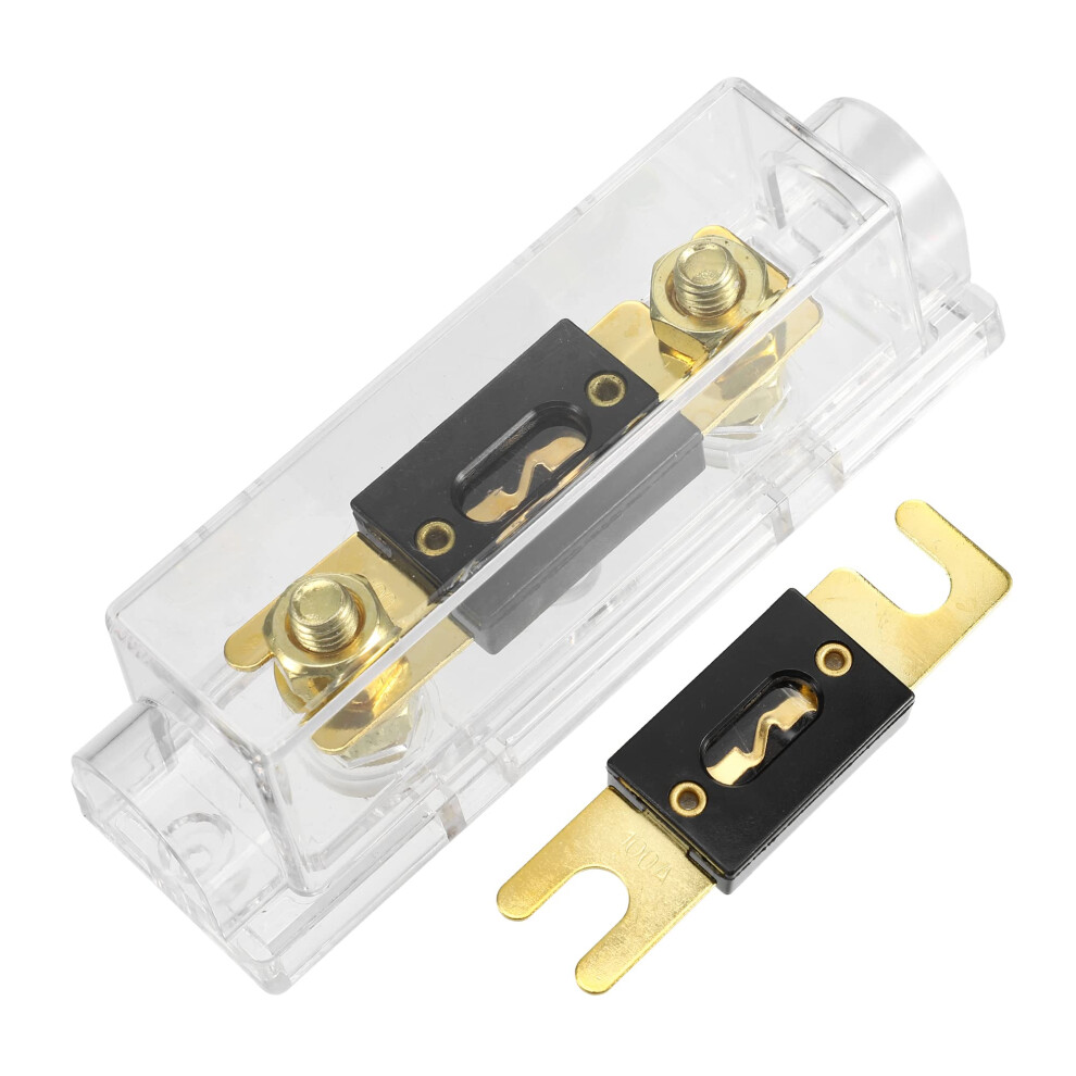 X Autohaux Car Audio 0 4 8 Gauge Inline Anl Fuse Holder Set With 2Pcs 100A Fuse Gold 5051226498718