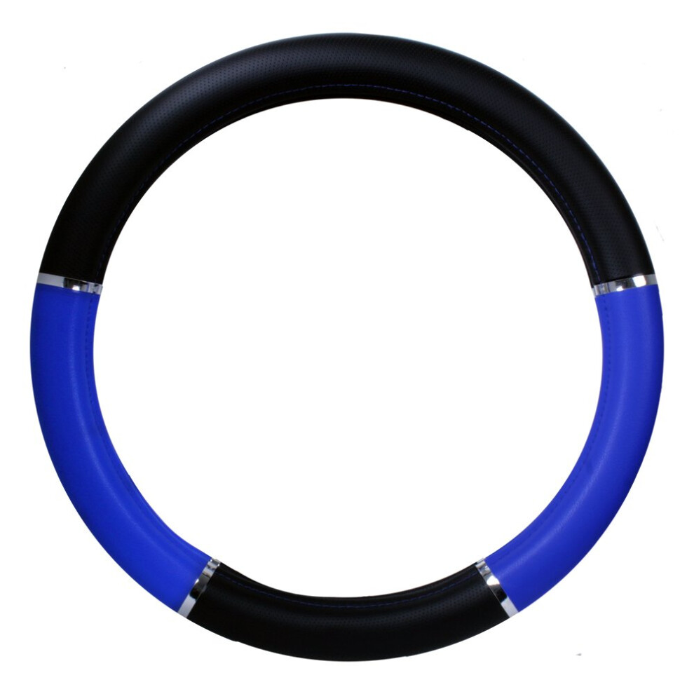 Grand General 54013 18" Deluxe Steering Wheel Cover Black/Blue 5051226505072