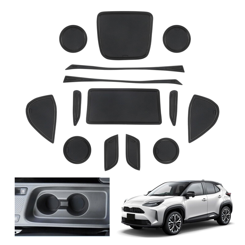 Gafat Compatible With Toyota Yaris Cross 2021-2025 2026 Non-Slip Mats, Yaris Cross Hybrid Xp210 Rubber Mats Non-Slip For Centre Console Cup Holder 5051226552960