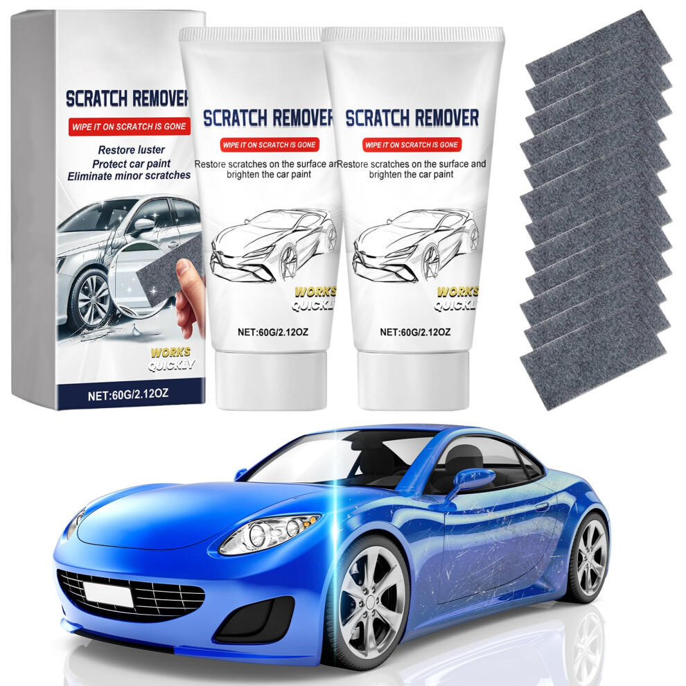 2Pcs Car Scratch Remover Wax, Car Scratch Repair Paste Polishing With 12 Nano Cloths For Vehicle, Scratchs Remover Kit For Cars 5051226511400