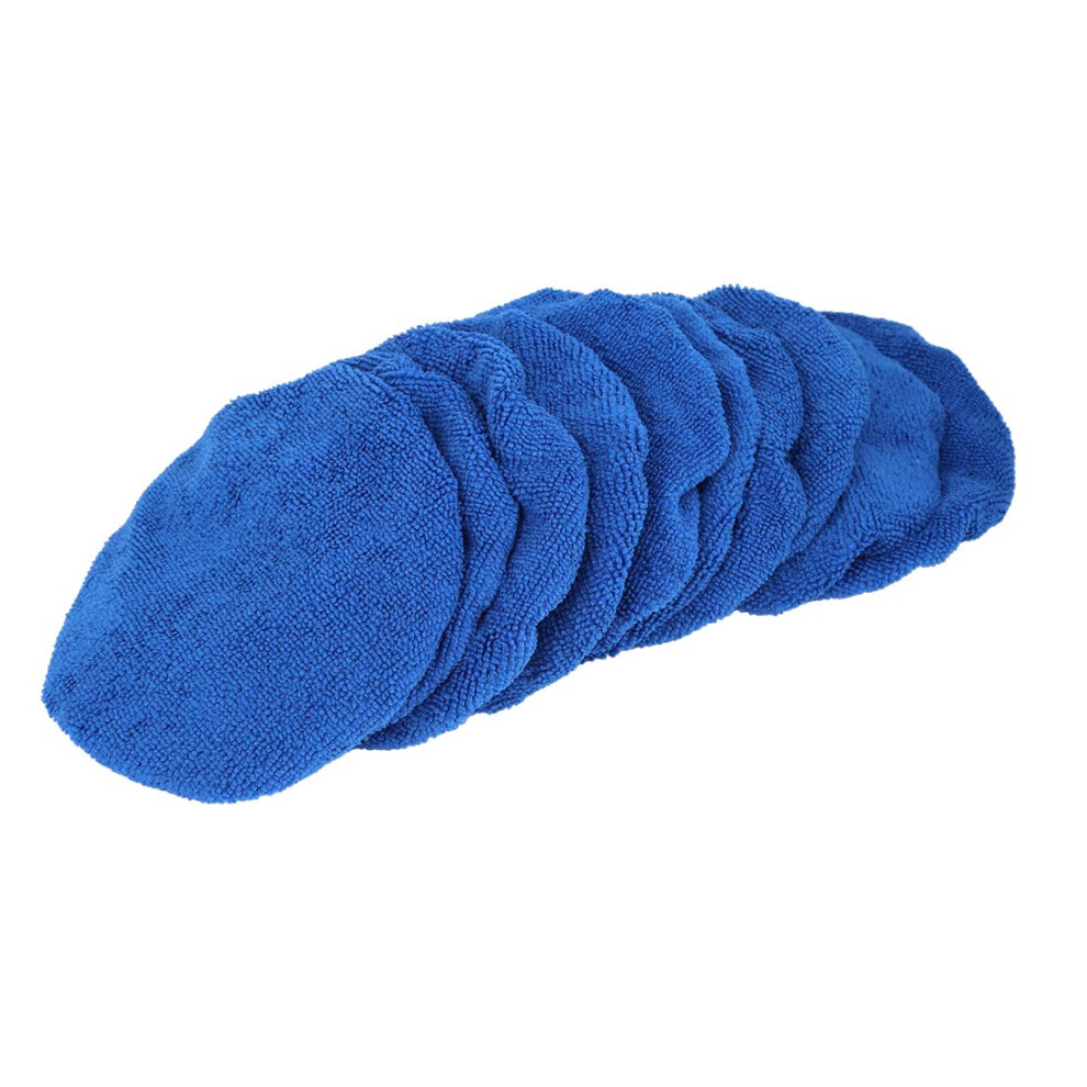 X Autohaux 10Pcs 5-6 Inch Soft Microfiber Car Waxing Polisher Pad Bonnet Dark/Blue 5051226510670