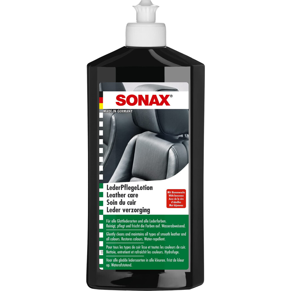 Sonax Leather Care (500 Ml) - Gently Cleans And Maintains All Types Of Smooth Leather And All Colours. Water-Repellent. Restores Colours. | Item-No. 5358773620631