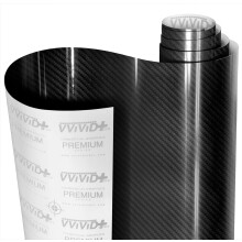 VViViD Tek R High-Gloss Carbon Fiber Vinyl Wrap Air-Release Adhesive Roll 30cm x 152cm (1ft x 5ft, Black)