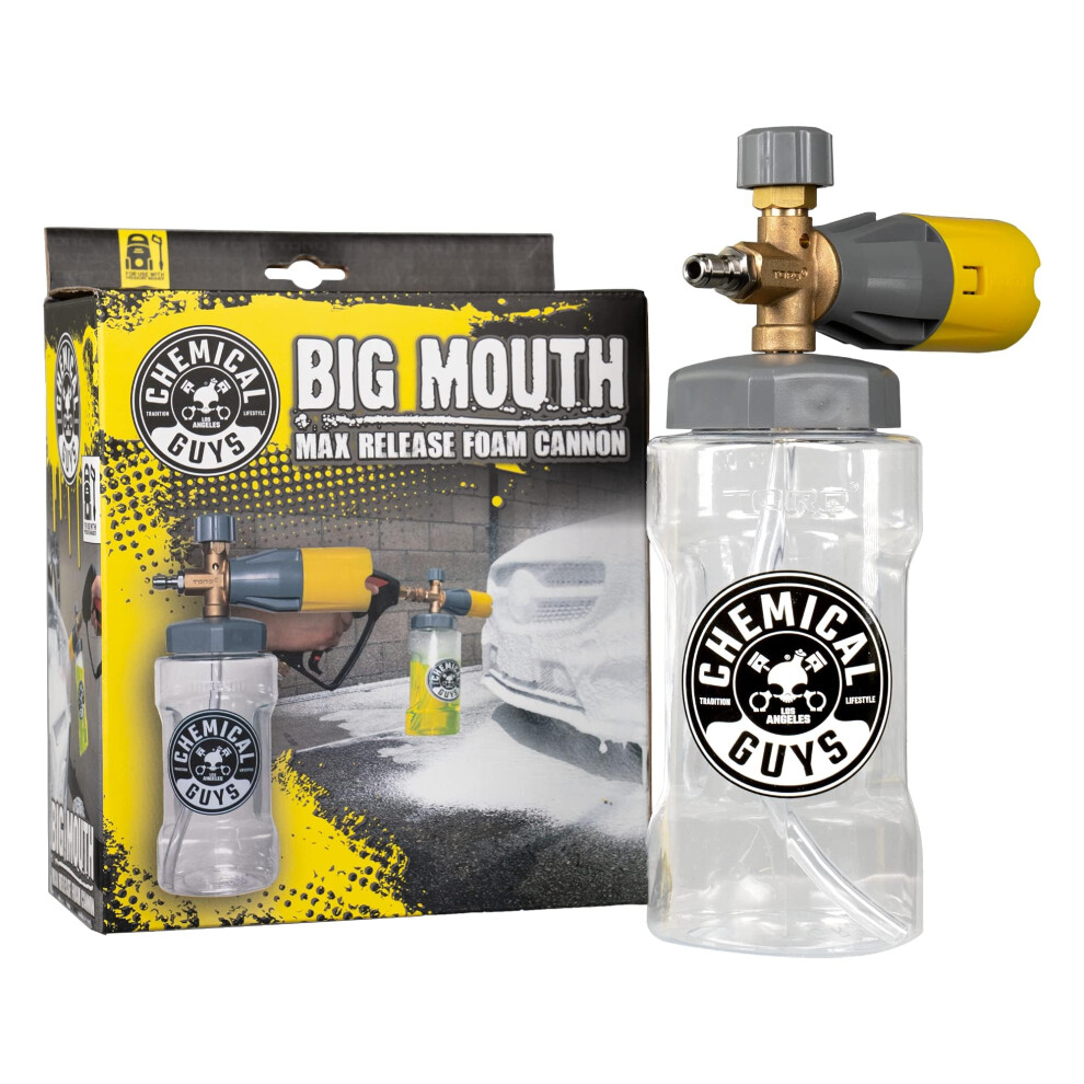 Chemical Guys Eqp324 Big Mouth Max Release Foam Cannon (Car Wash, Home Wash & Boat Wash Foam Cannon That Connects To Your Pressure Washer) 34 Oz 5051226513107