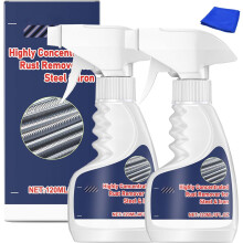 Pipihome Rust Remover for Metal, 2 Pcs Rust Remover Spray, 120ML Heavy-Duty Metal Rust Remover