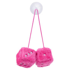 AYNKH Furry Dice, Fluffy Car Pendant - Pair of Hanging Couple for Interior Decoration (pink)
