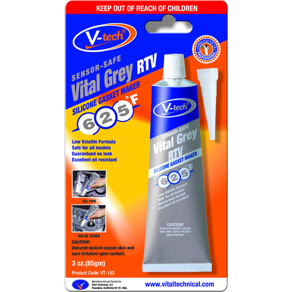 V-Tech - Vital Rtv Silicone - Instant Gasket Maker : 85G Grey 5051226522901