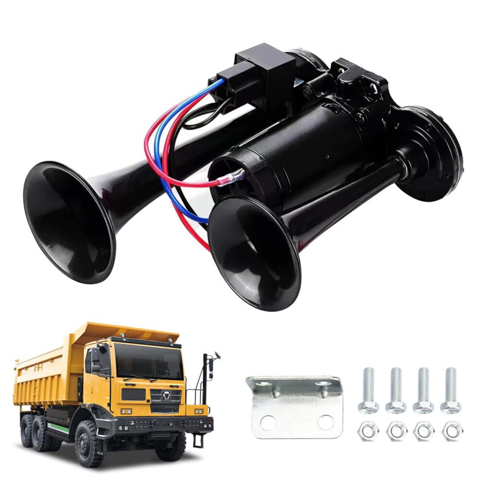 Gobesty Air Horn 12V, 600Db Super Loud Car Horn, Double Tube Train Horn With Com 5008726568434