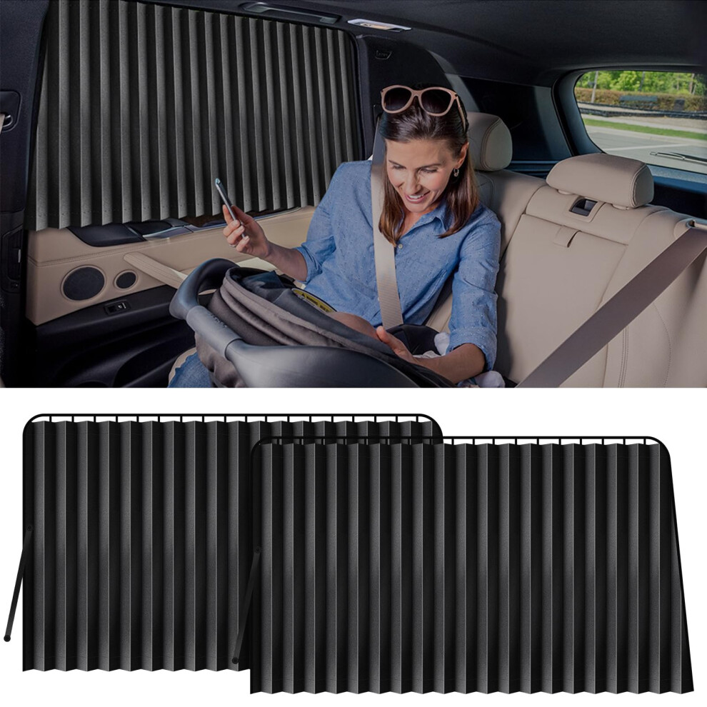 Xcbyt Car Window Shades - Car Curtains Side Window Sun Shades 99% Uv Protection Privacy For Breastfeeding Taking A Nap Changing Clothes Camping 2 Pcs 5051226551949