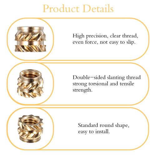 150PCS M3 Threaded Inserts, M3 Heat Set Inserts, Brass Threaded Insert, Brass Insert Nut with Soldering Iron Tip 2