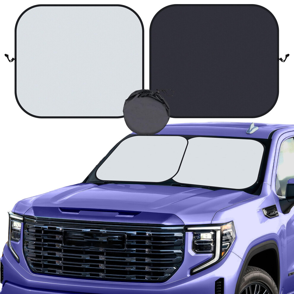 Kinder Fluff Patented Windscreen Sunshade| Reflective Car Sun Protection - Certified 99% Uvr Block - Cool Interior |Foldable 2-Piece Sun Cover 5051226551796