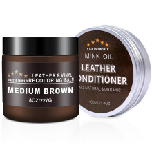 STARTSO World Leather Recoloring Balm 8oz | Leather Repair Kit for Furniture, Leather Color Restorer for Couches | Leather Dye | Repair