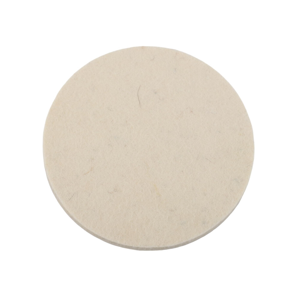 Partuto 1Pc 5" 125Mm Universal Wool Polishing Buffing Pad - Auto Woolen Buffing Waxing Pad Car Polisher Buffer Drill Attachment Hook Loop Wool White 5051226510533