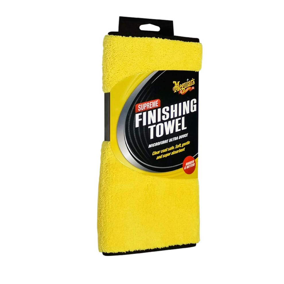 Meguiar's Supreme Microfibre Car Cleaning Finishing Towel Xl, - For The Removal Of A Polish Or A Wax - X1906eu Yellow 5051226527296