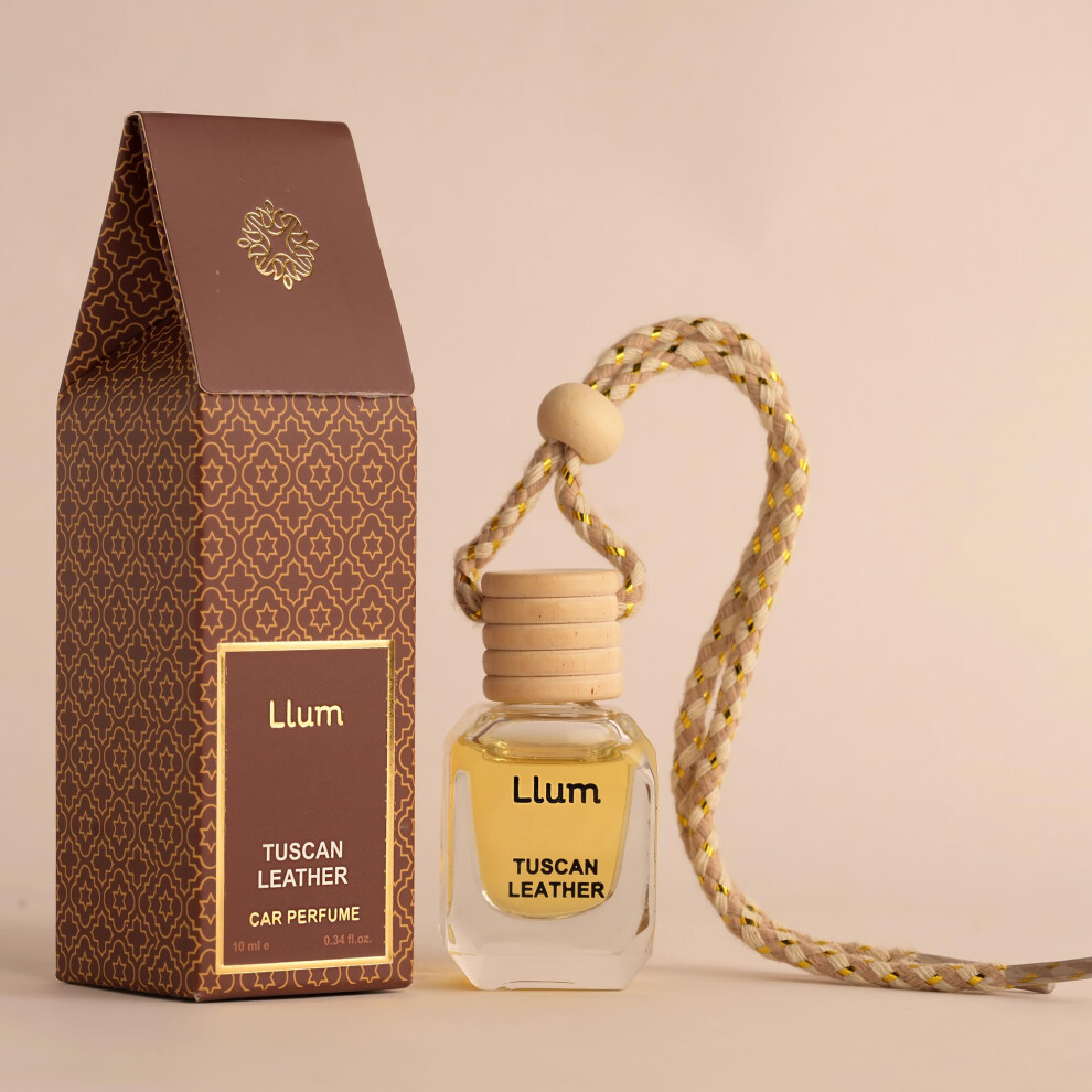 Llum Tuscan Leather Hanging Car Air Freshener Â Luxury Automotive Perfume Diffuser 10Ml (0.34 Fl Oz), Long-Lasting Fragrance 5051226531774