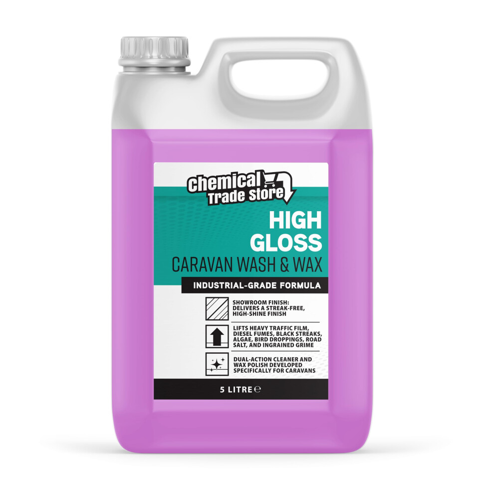 Chemical Trade Store - Caravan Wash & Wax 5L Â Gloss Finish Cleaner For Caravans, Motorhomes & Campers 5051226516887